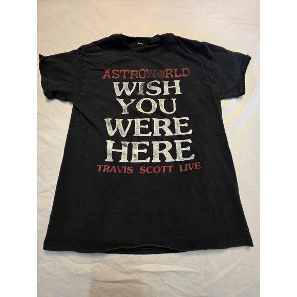 Travis Scott Wish You Were Here Men's Black Size Medium Tour T-Shirt - Picture 1 of 5